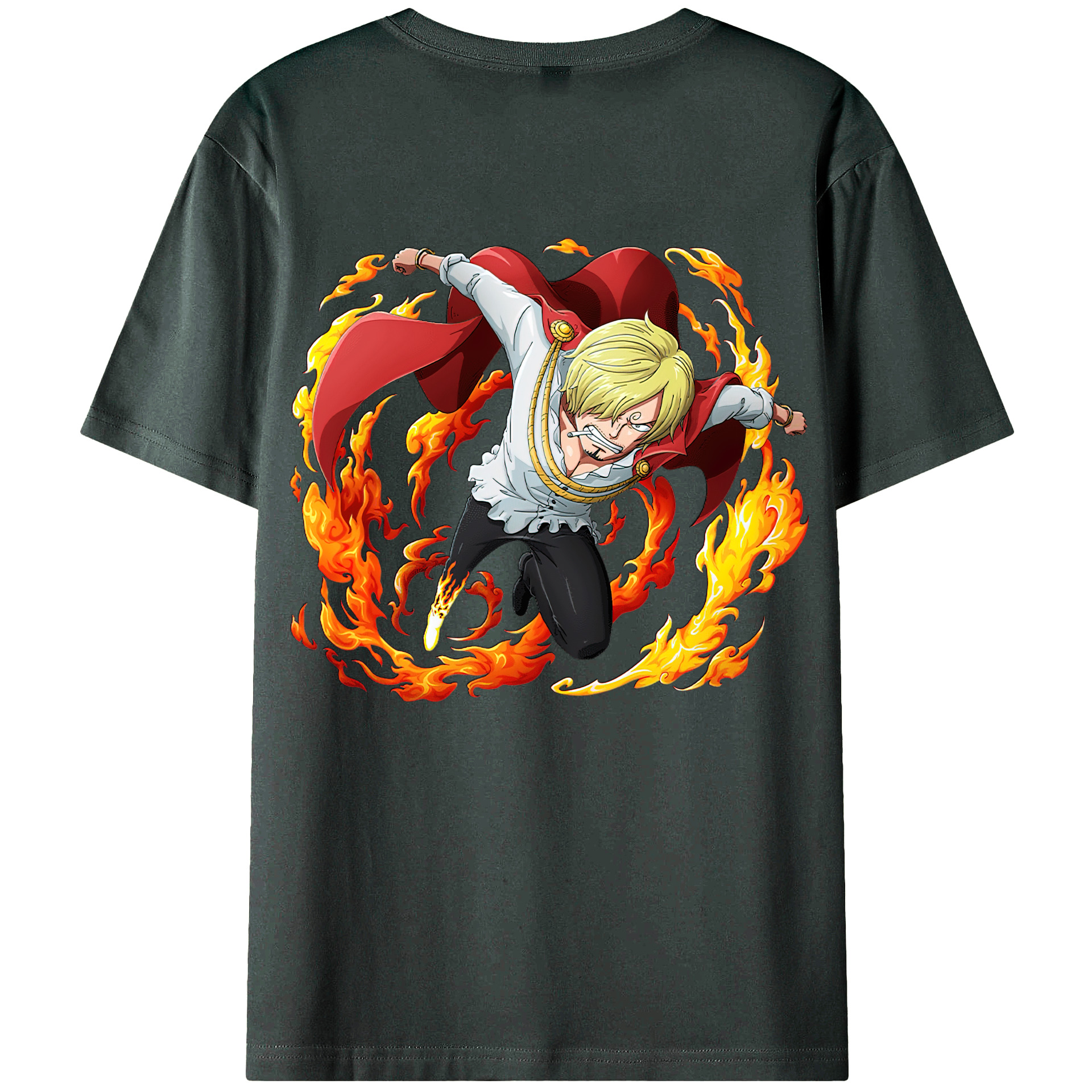 （画像用） ワンピース サンジ ONE PIECE Sanji 綿100％ メンズ半袖Tシャツ（バックプリント） 通気性